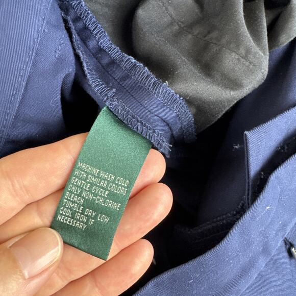 Lauren Active Ralph Lauren Chino Pants Women's 12 Navy White Embroidery (1195) - Picture 6 of 13